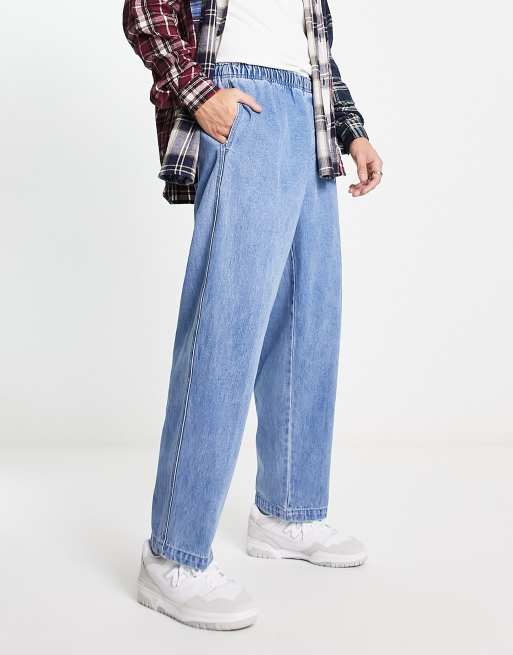 Obey Easy elasticated waist jeans in blue wash (part of a set)