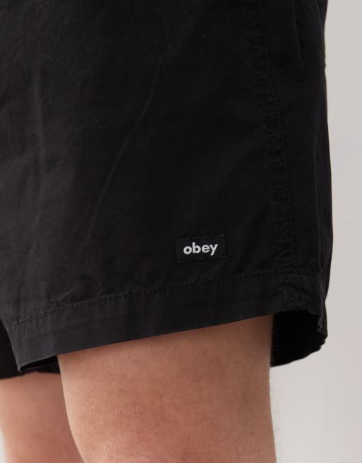 Obey easy gravel trail short in black faded wash, 3 of 5