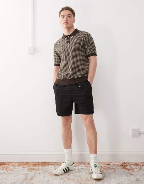 Obey easy gravel trail shorts in black faded wash - view 1