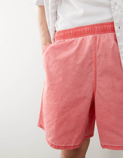 Obey – Easy Pigment – Rödrosa shorts i bomull och nylon, 5 av 5