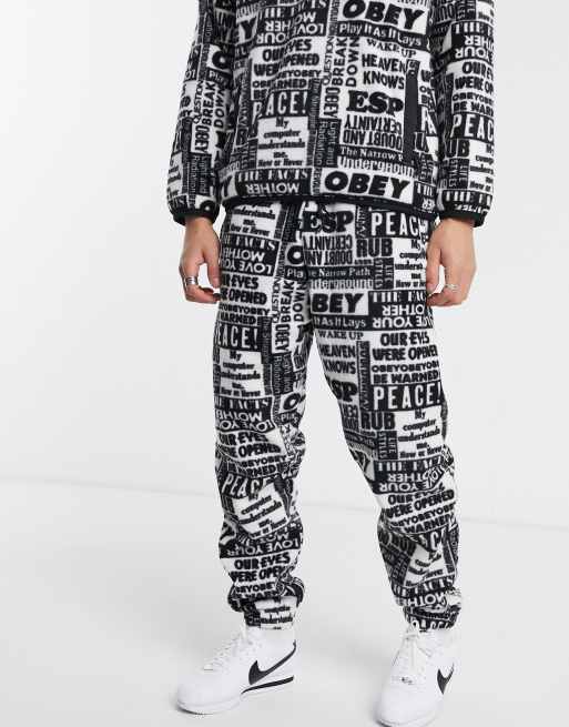 Obey - Sort/hvidt sæt i fleece, 3 af 3