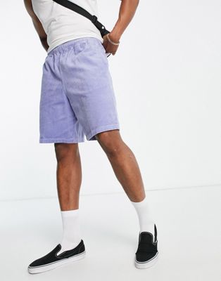 Obey easy relaxed corduroy shorts in blue