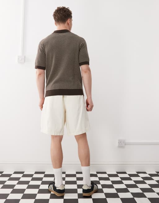 Obey - Easy - Ruimvallende short van keperstof in gebroken wit, 2 van 5