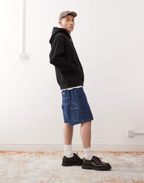 Obey - Easy - Tømrer-denimshorts i indigoblå stenvask - view 1