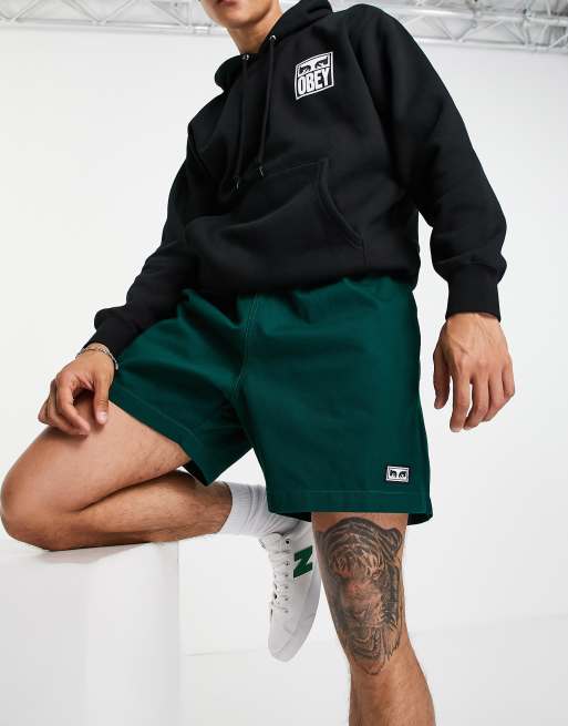 Green best sale twill shorts