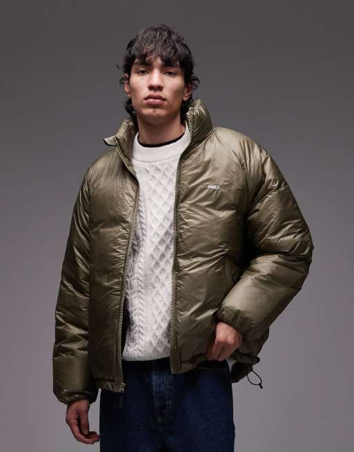 Obey – Echo – Pufferjacke in Dunkelbeige