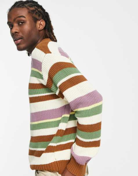 Mens hot sale striped pullover