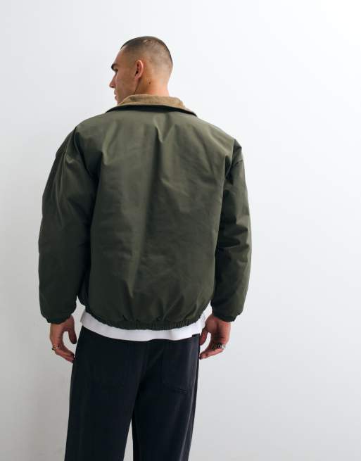 Obey elysian jacket with contrast collar in green multi, 5 of 5