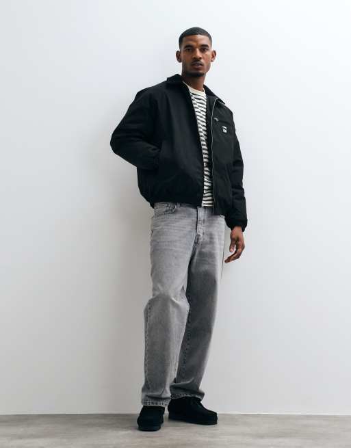Obey Elysian zip through jacket in black, 2 of 5