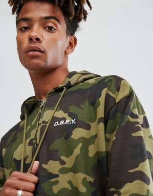 Obey top camo hoodie