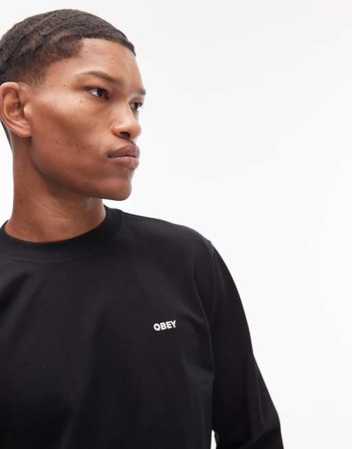 Obey established works bold long sleeve t-shirt in black, 5 of 5