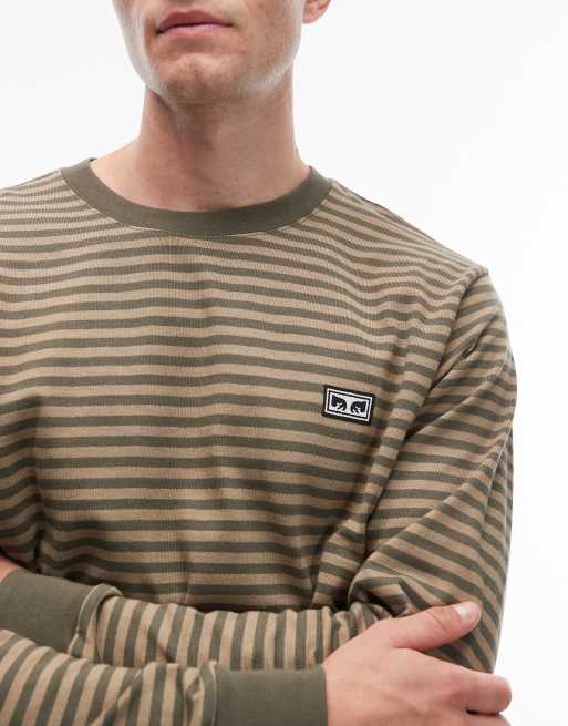 Obey – Established Works Eyes –Brun, randig t-shirt med långa ärmar, 5 av 5