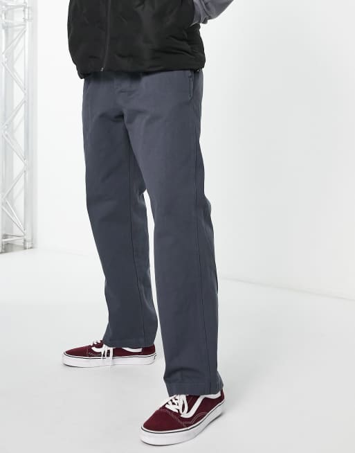 Obey – Estate – Hose mit Zierfalten in Marineblau