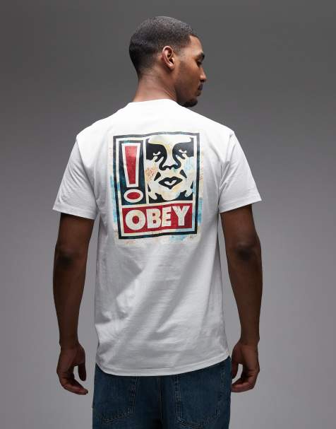 Obey - Exlamation - Hvid T-shirt med print på ryggen - view 1