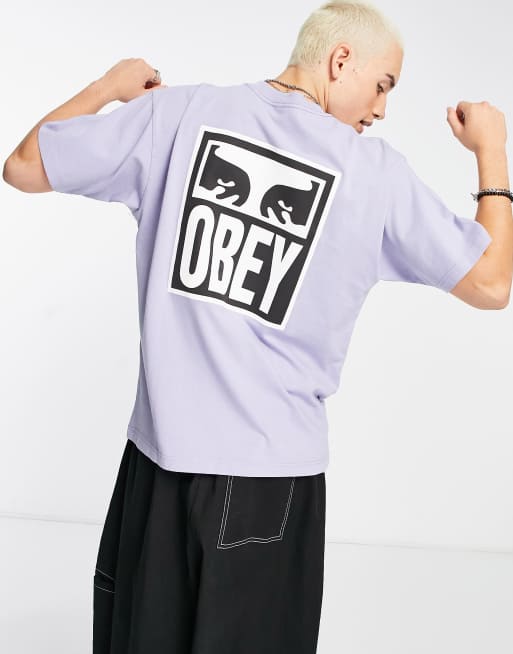 Obey eyes icon 2 back print t-shirt in blue