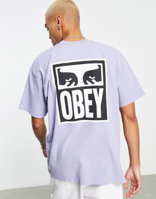 Obey eyes icon 2 backprint t-shirt in blue