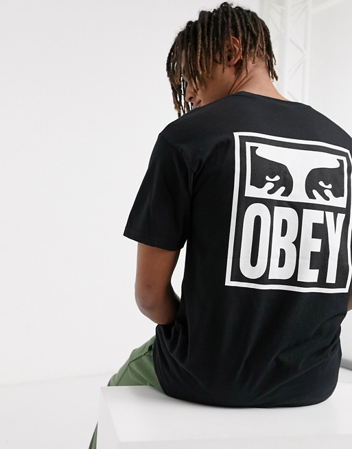 Obey Eyes Icon back print t-shirt in black