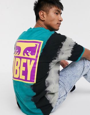 Obey – Eyes Icon – Blå batikmönstrad t-shirt