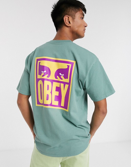 Obey Eyes Icon heavyweight t-shirt in green