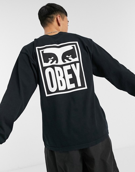 Obey eyes icon long sleeve top in black