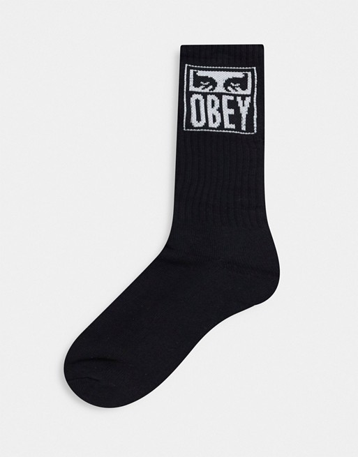 Obey eyes icon socks in white