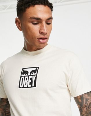 Obey eyes icon t-shirt in off white - ASOS Price Checker
