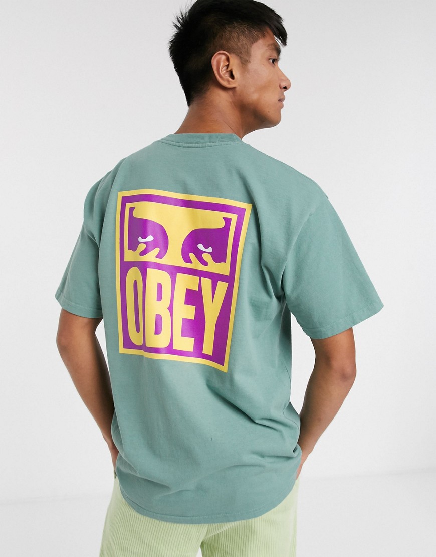 Obey - Eyes Icon - T-shirt in pesante tessuto verde