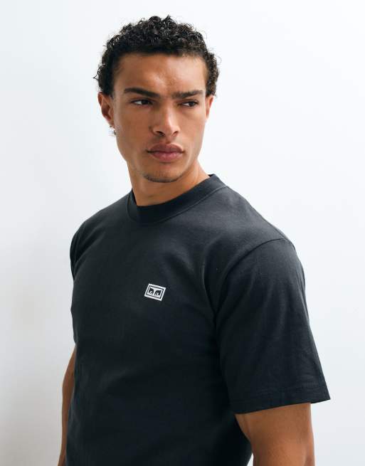 Obey eyes logo back graphic short sleeve t-shirt in vintage black, 4 of 5