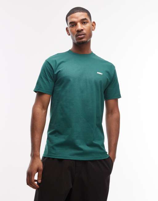 Obey eyes open graphic t-shirt with back print in green, 3 of 5