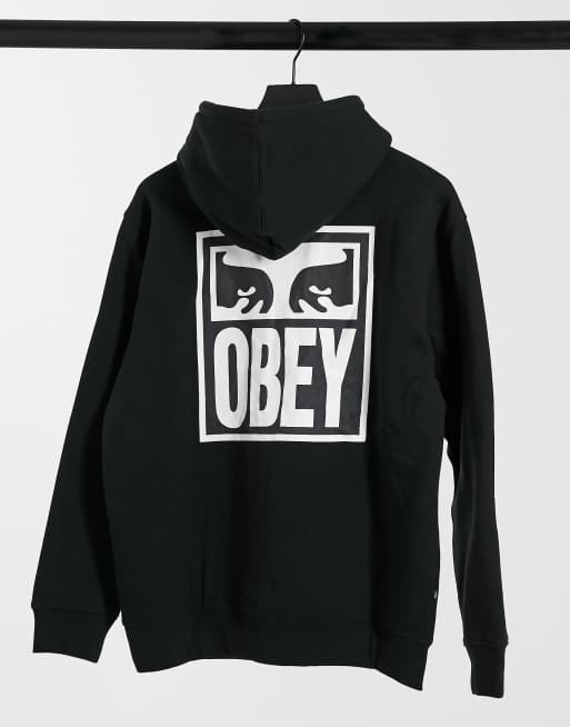 Felpa obey 2025 nera scritta bianca