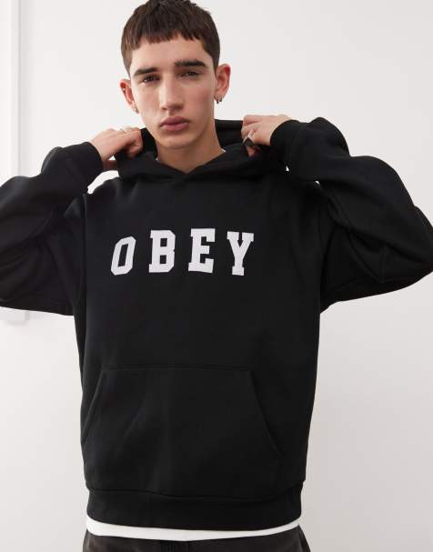 Obey – Felt – Schwerer Kapuzenpullover in Schwarz - view 1