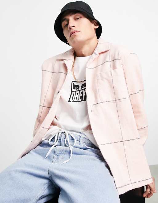 Obey fiasco check shirt in pink
