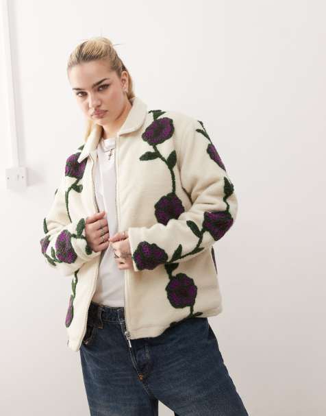 Obey – Fields – Flerfärgad jacka i sherpatyg och jacquard - view 1