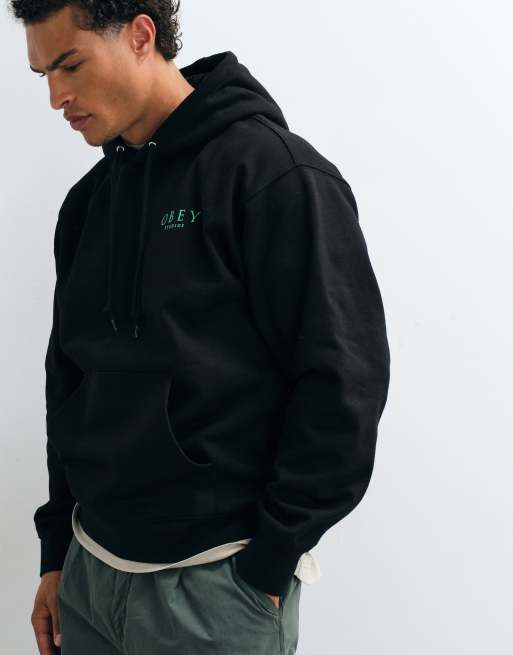 Obey flores robus back graphic hoodie in black, 2 of 5