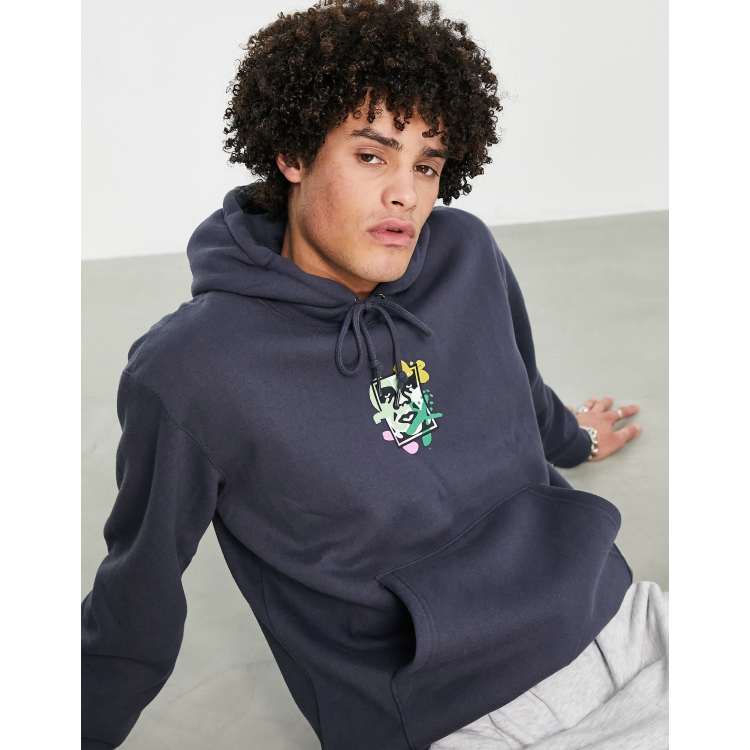 Obey flower dance hoodie in navy ASOS