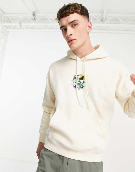 Obey flower dance hoodie in off white