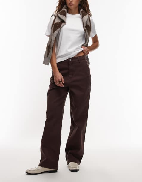 Obey fritz carpenter wide leg jeans in chocolate brown