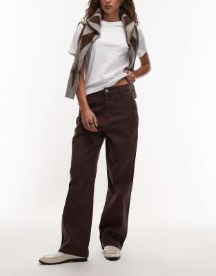 Obey - Fritz - Jean ample style charpentier - Marron chocolat-Brown