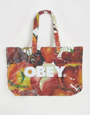 Obey fruits PVC tote bag in multi