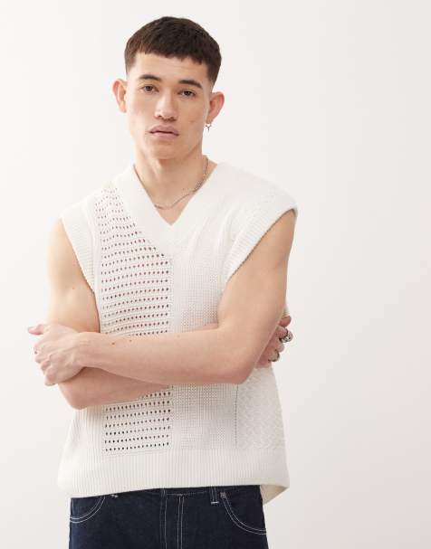 Obey Garret sweater singlet in cream - view 1
