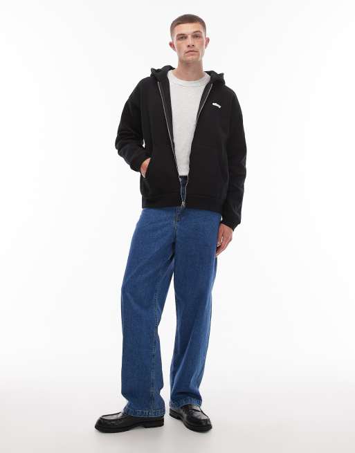 Obey - Gaze - Sweat à capuche zippé oversize en tissu épais avec motif au dos - Noir, 3 de 5