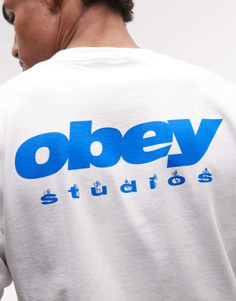 Obey get up short sleeve t-shirt in white - view 1