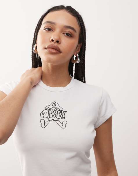 Obey - Ghome - T-shirt baby bianca con grafica del logo - view 1