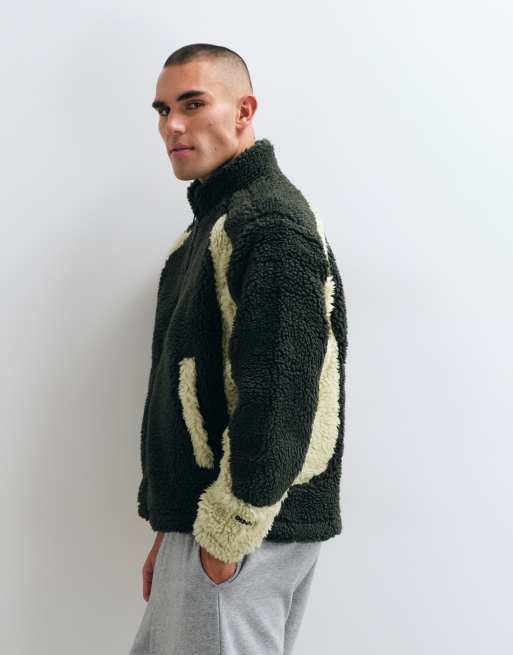 OBEY giacca sherpa Center Field con pannelli a contrasto multicolore, 1 di 5