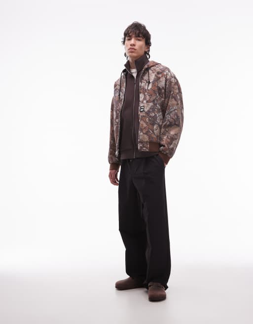 Obey - Glen - Giacca bomber marrone mimetica con zip in coordinato, 2 di 5