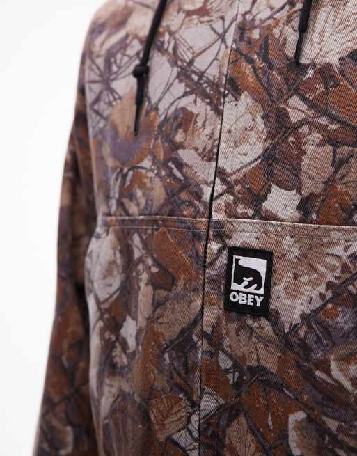 OBEY Glen zip-up bomber jacket in brown camo (Part of a set), 5 of 5