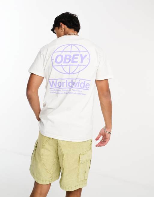 Obey global backprint t-shirt in white | ASOS