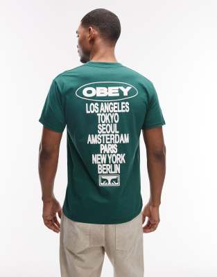 Obey - Global Impact - T-shirt imprimé au dos - Vert