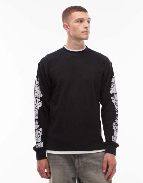 Obey golblin thermal long sleeve t-shirt in black - view 1