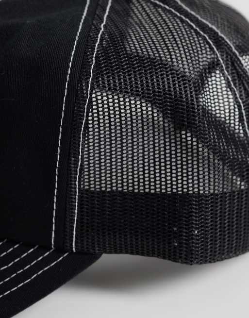 Obey - Gorra de camionero negra con pespuntes en contraste y logo Form, 3 de 3
